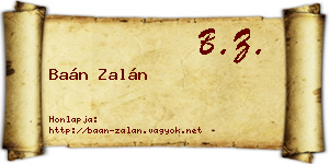 Baán Zalán névjegykártya