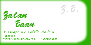 zalan baan business card